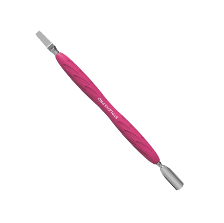 Лопатка маникюрная с силиконовой ручкой UNIQ Staleks PQ-10/5 (пушер округлый узкий+лопатка широкая)