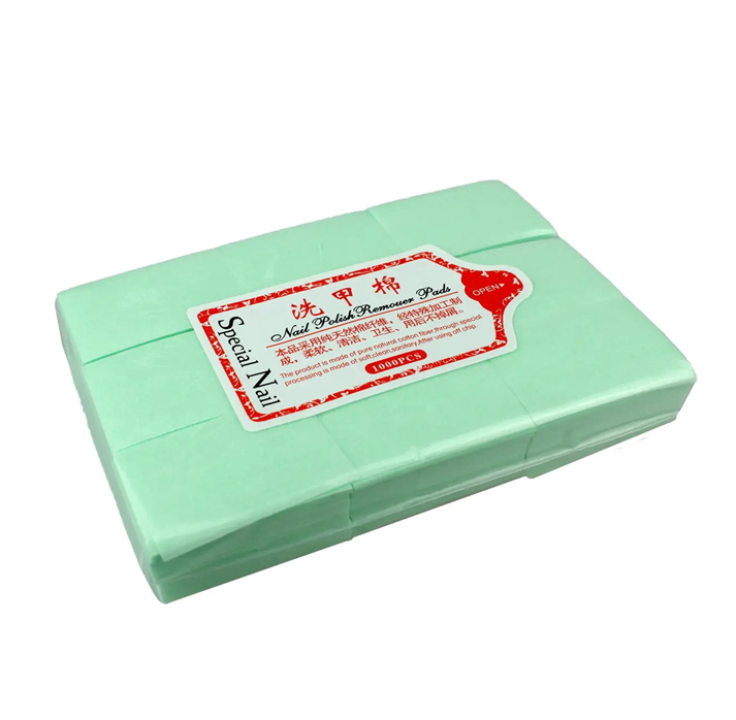 Безворсовые салфетки NoName 6х4 см (зеленые) (до 1000 шт/уп)