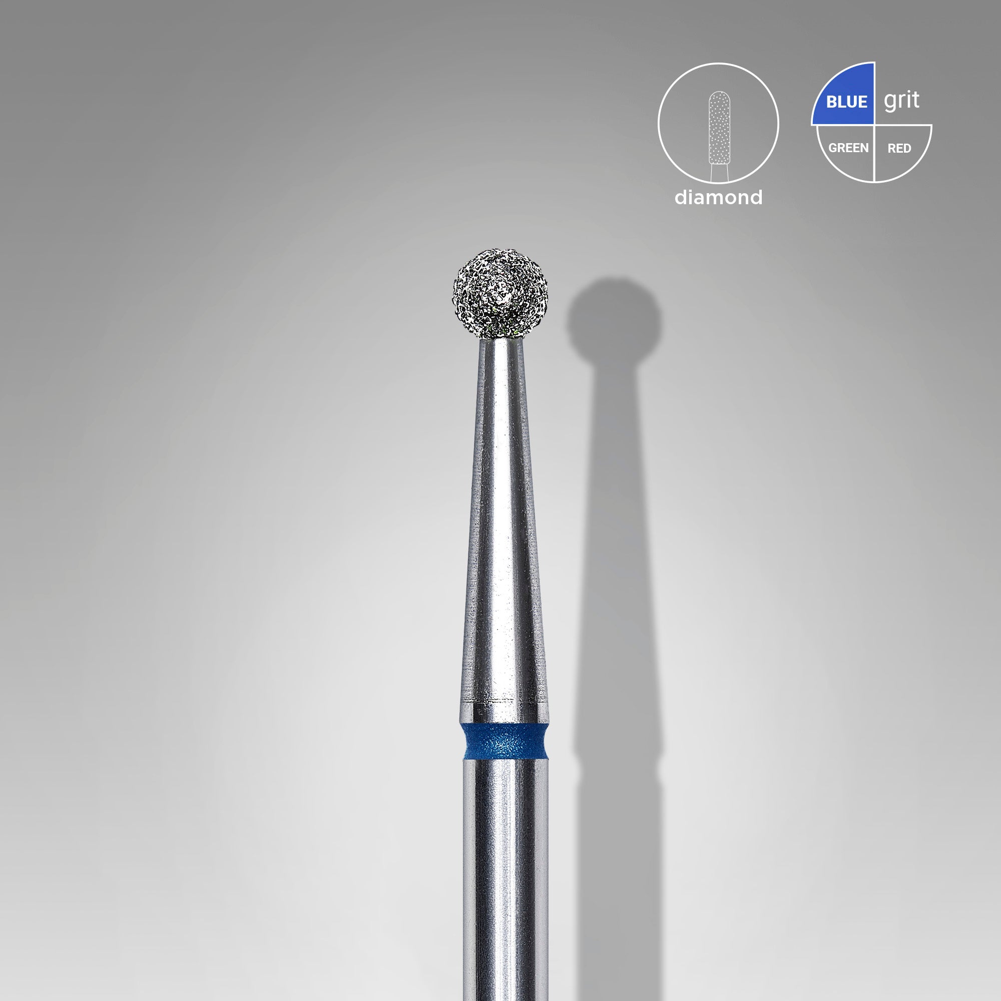 Фреза алмазная Staleks FA01B025 шар диаметр 2.5 мм Синяя (средняя)