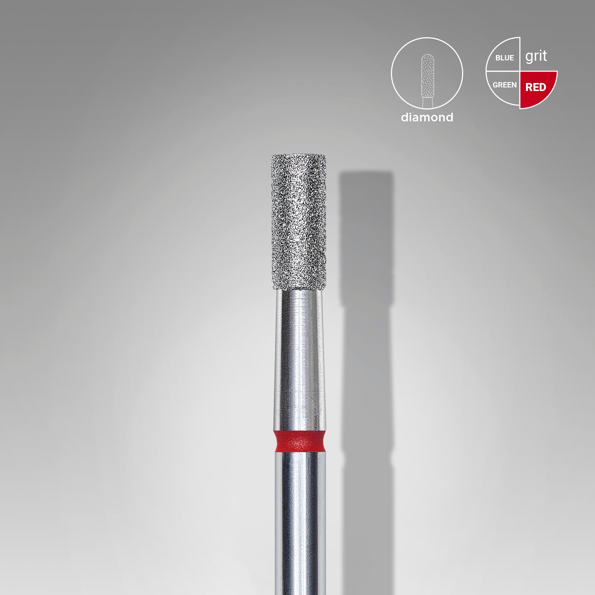 Фреза алмазна Staleks FA20R025/6 циліндр діаметр 2.5 мм робоча частина 6 мм Червона (м'яка)