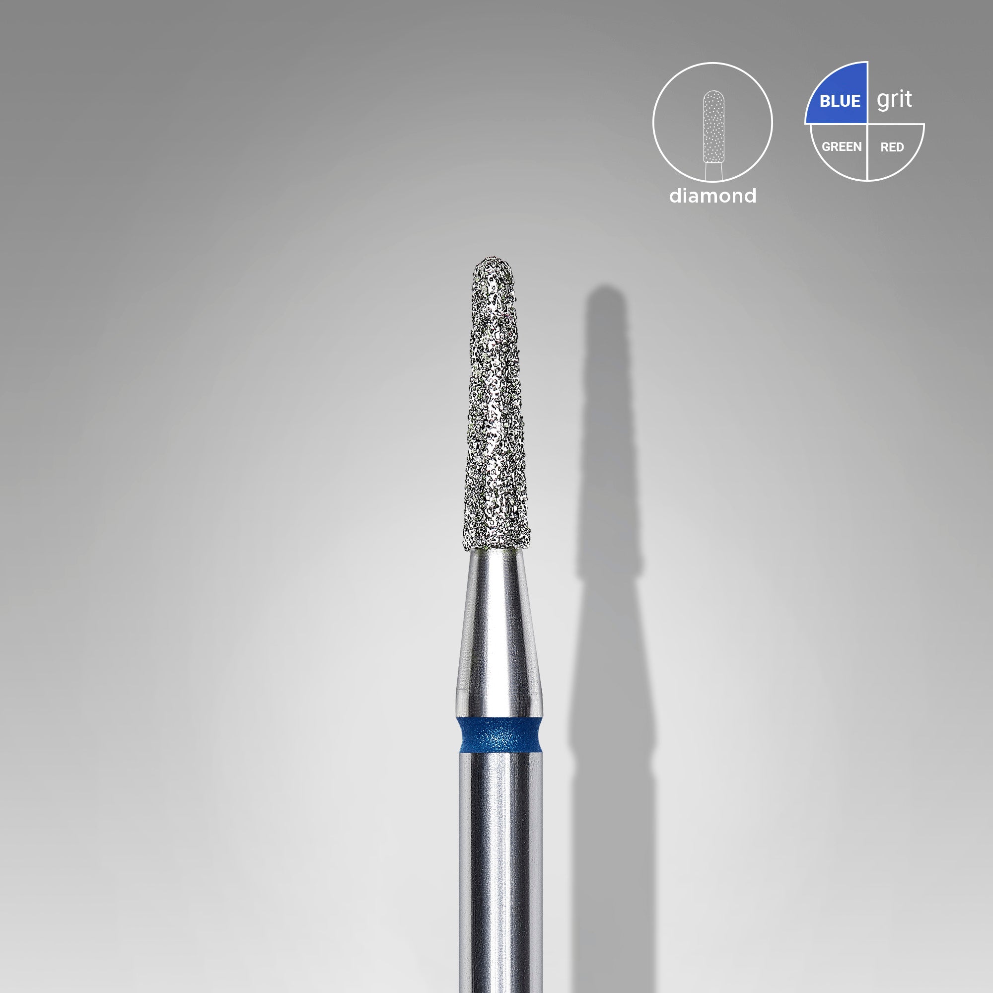 Фреза алмазна Staleks FA70B018/8 усічений конус діаметр 1.8 мм робоча частина 8 мм Синя (середня)
