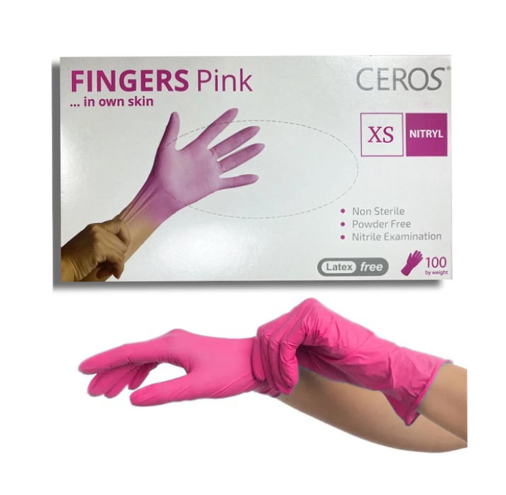 Перчатки CEROS Pink ХS нитриловые 100 шт