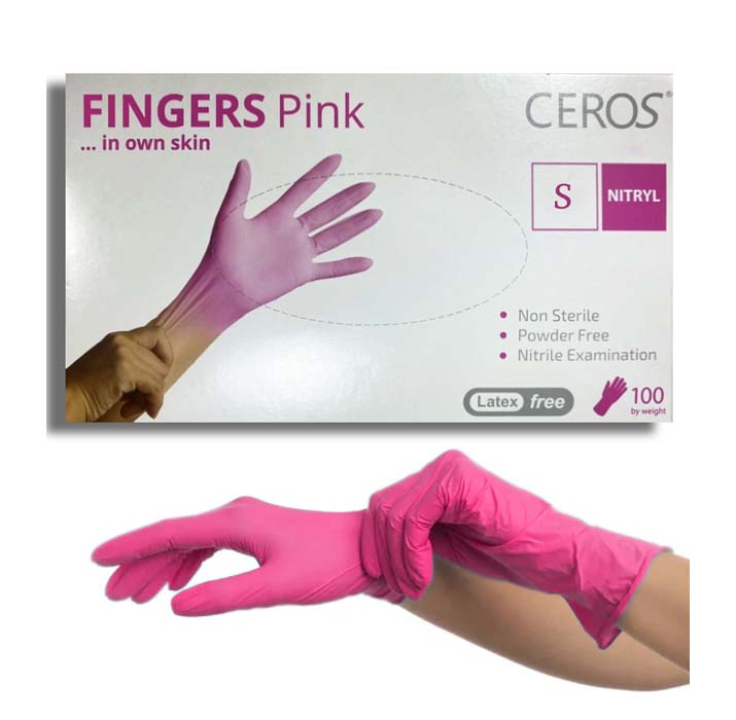 Перчатки CEROS Pink S нитриловые 100 шт