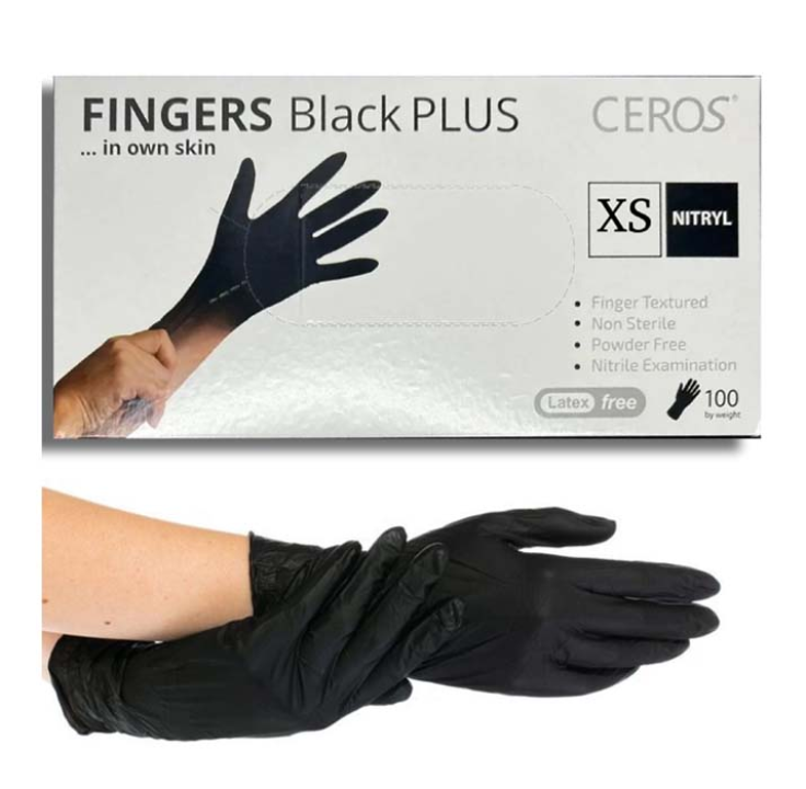 Перчатки CEROS Black XS нитриловые 100 шт