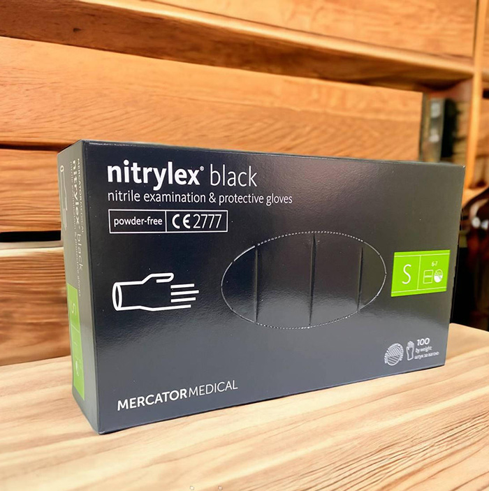 Перчатки Nitrylex Black S нитриловые 100 шт