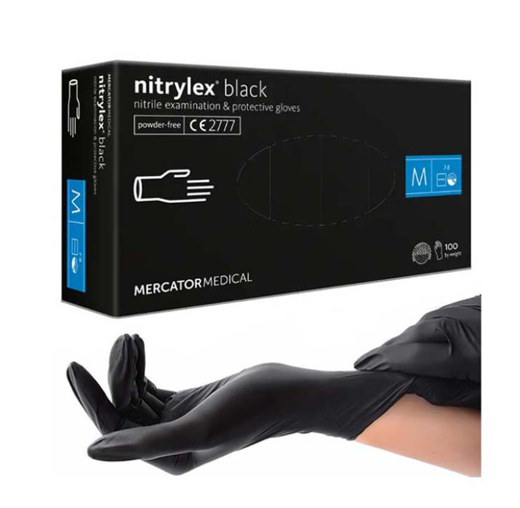 Перчатки Nitrylex Black М нитриловые 100 шт