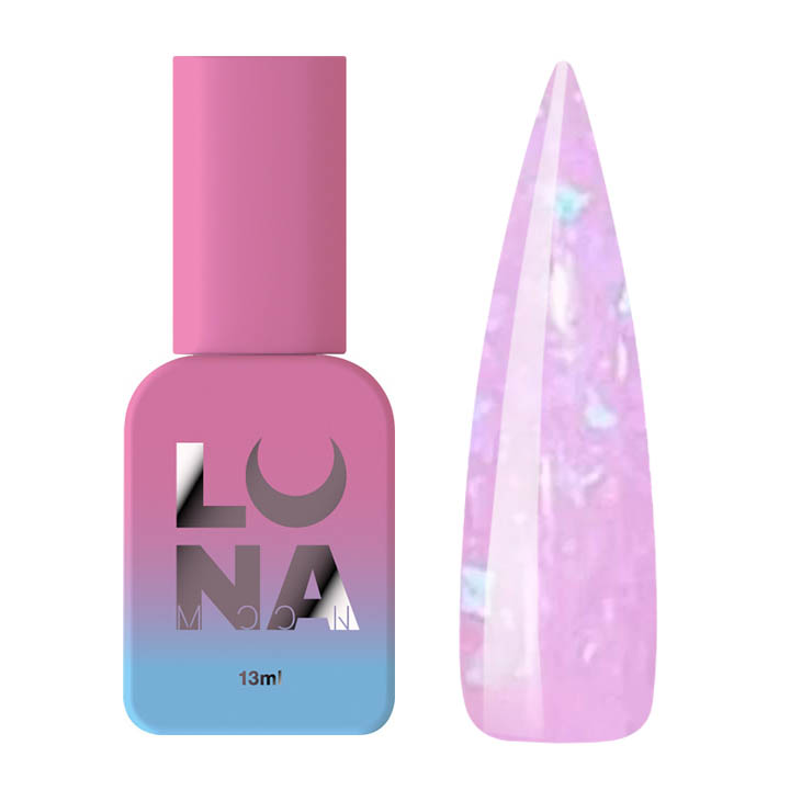 Камуфлююча база для нігтів LUNA Crystal Base №004 (ніжно-рожевий з поталлю) 13 мл