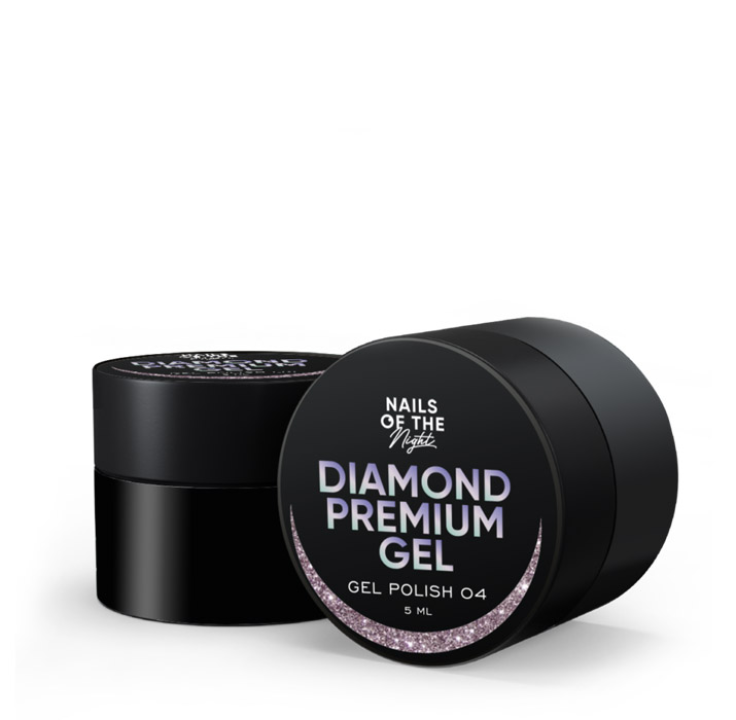 Гель лак для нігтів NAILSOFTHENIGHT Diamond Premium gel №04 (рожево-золотий з металевою поталью ) 5 мл