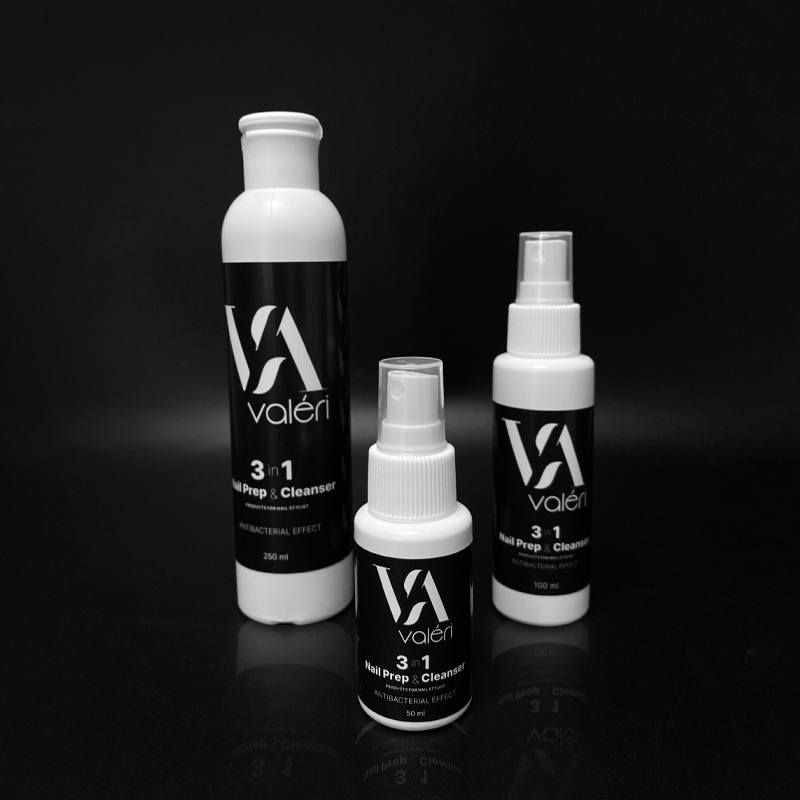 Средство для дезинфекции, обезжиривания и снятия липкости Valeri 3в1 Nail Prep & Cleanser 100 мл