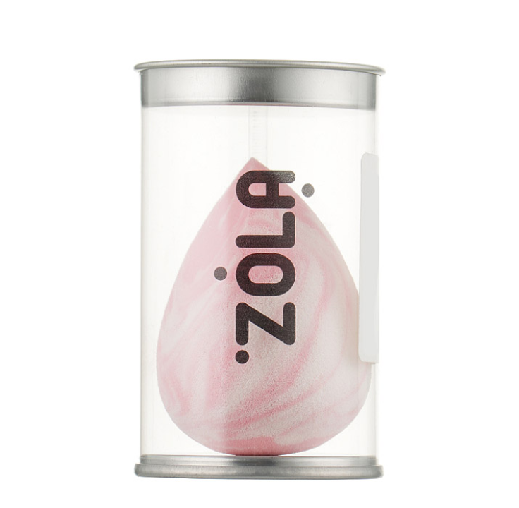 Спонж  для макіяжу ZOLA крапля зі скосом супер м&#039;який біло-рожевий
