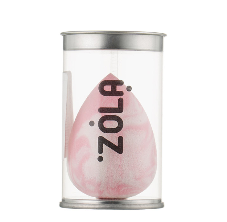 Спонж для макияжа ZOLA капля супер мягкий бело-розовый
