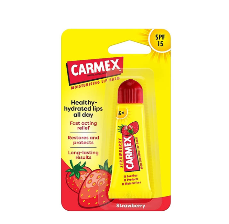 Бальзам для губ Carmex Тюбик с ароматом клубники 10 г