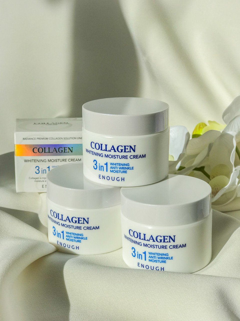Крем для обличчя зволожуючий з колагеном Enough Collagen Whitening Moisture Cream 3 in 1 50 мл