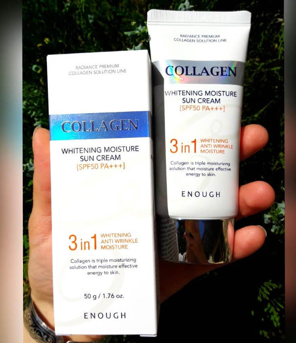 Крем солнцезащита освещающий 3in1 Enough Collagen Whitening Moisture Sun Cream SPF50 PA+++ 50 мл