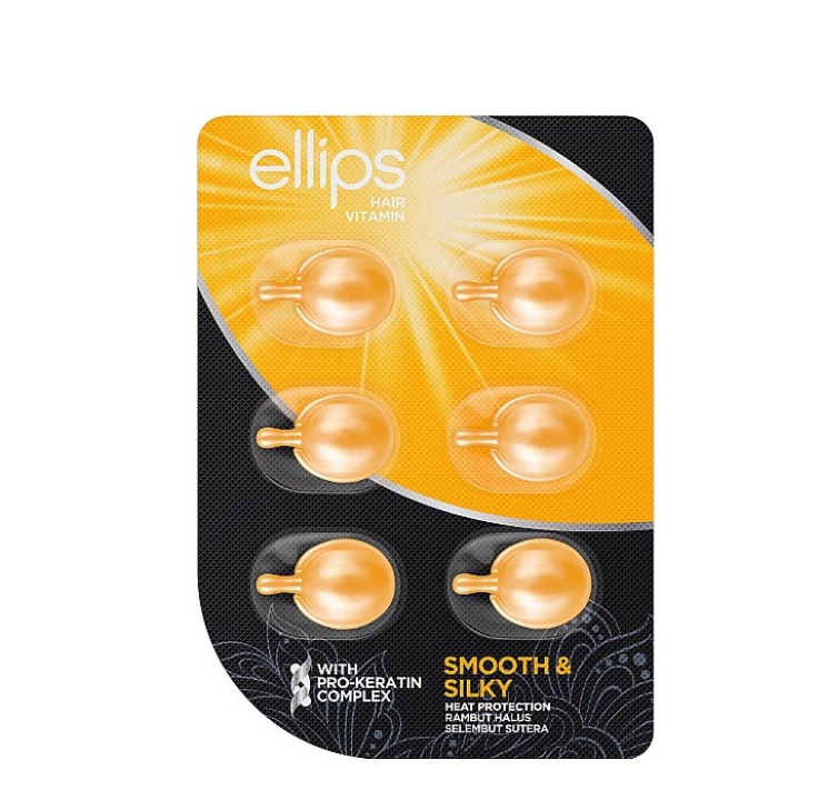 Капсулы для волос Ellips Безупречный шелк с про-кератиновым комплексом (6х1мл)