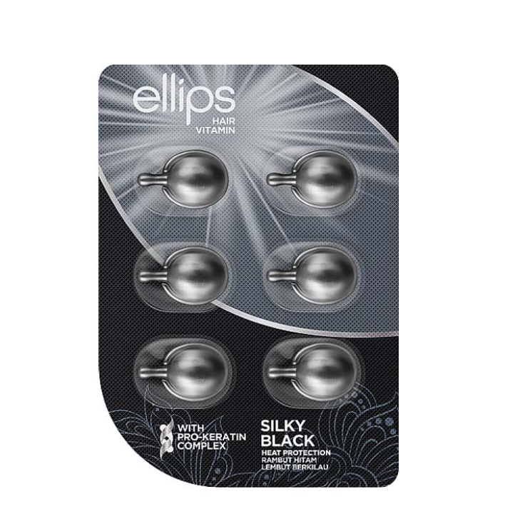 Капсулы для волос Ellips Ночь шелковая с про-кератиновым комплексом (6х1мл)