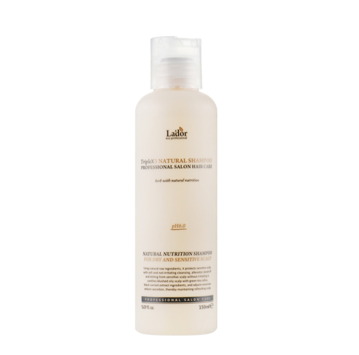 Органический безсульфатный шампунь для волос Lador Triplex Natural Shampoo 150 мл