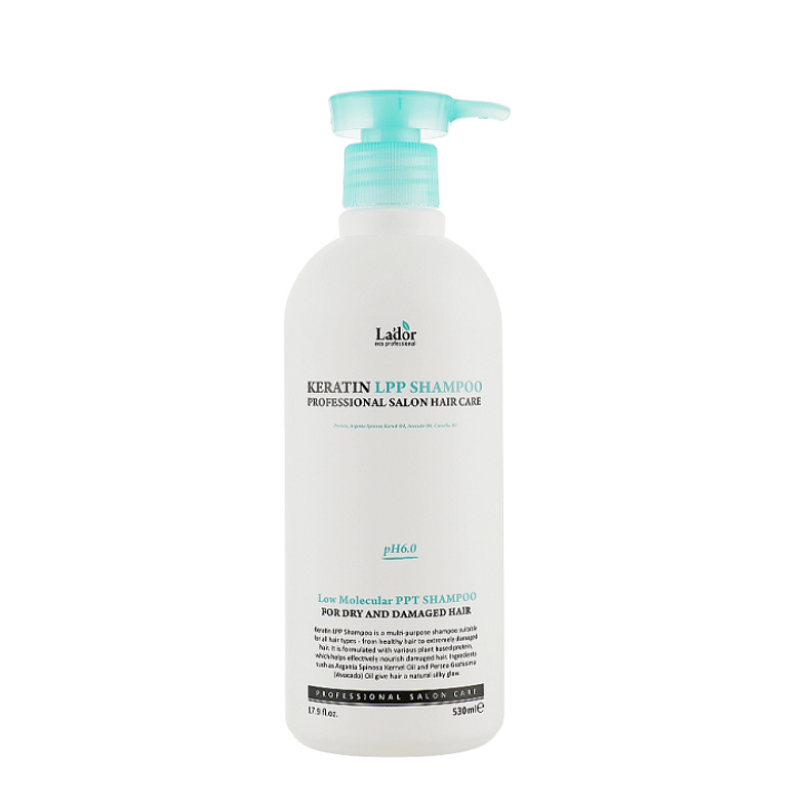 Кератиновый безсульфатный шампунь для волос Lador Keratin LPP Shampoo 530 мл