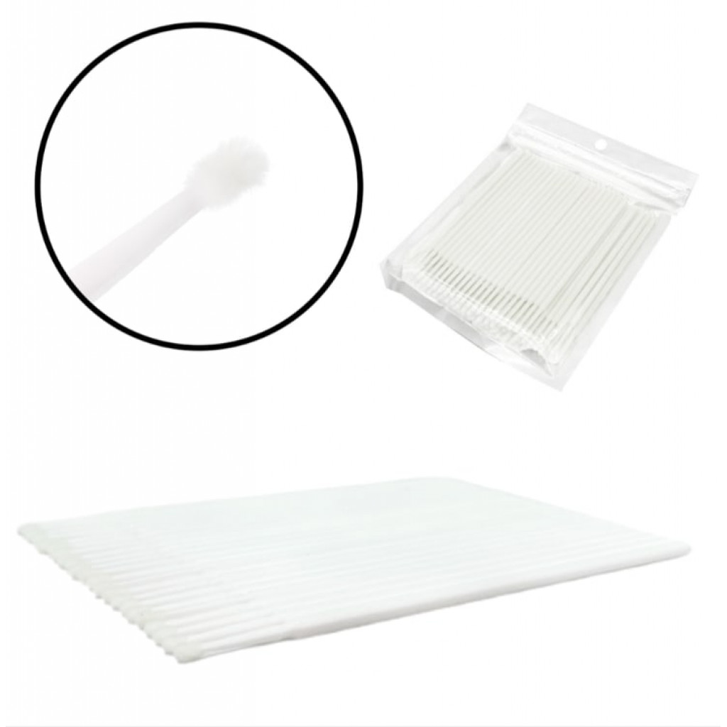 Микробраши для ламинирования бровей и ресниц в пакете NoName белые 100 шт