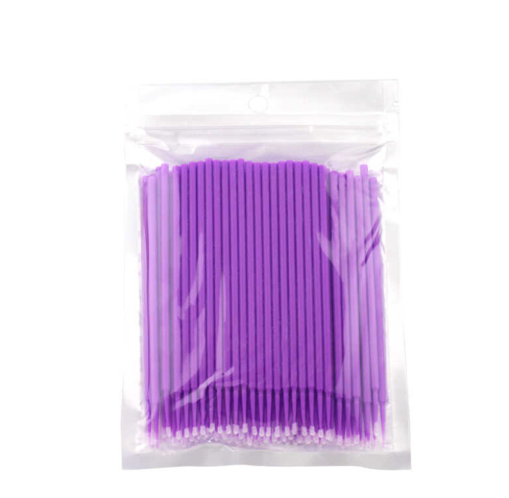 Мікробраші для ламінування брів та вій в пакеті NoName фіолетові 100 шт