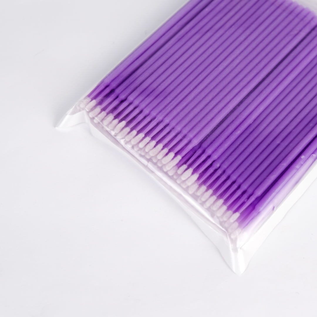 Мікробраші для ламінування брів та вій в пакеті NoName фіолетові 100 шт