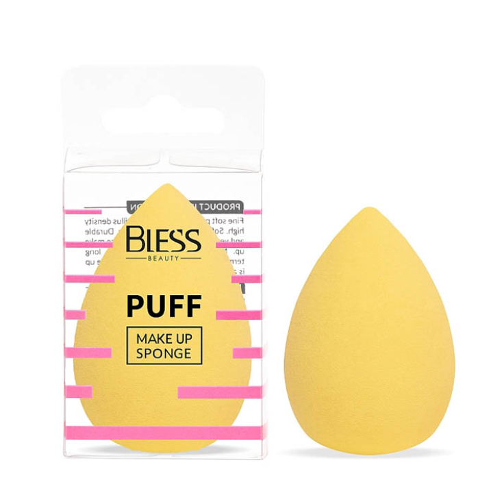 Спонж для макияжа Бьюти блендер капля Bless Beauty PUFF make up желтый BS122 (13)