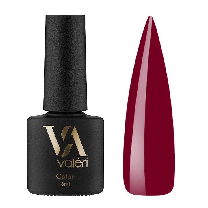 Гель лак для нігтів Valeri Color №014 (винно-бордовий) 6 мл