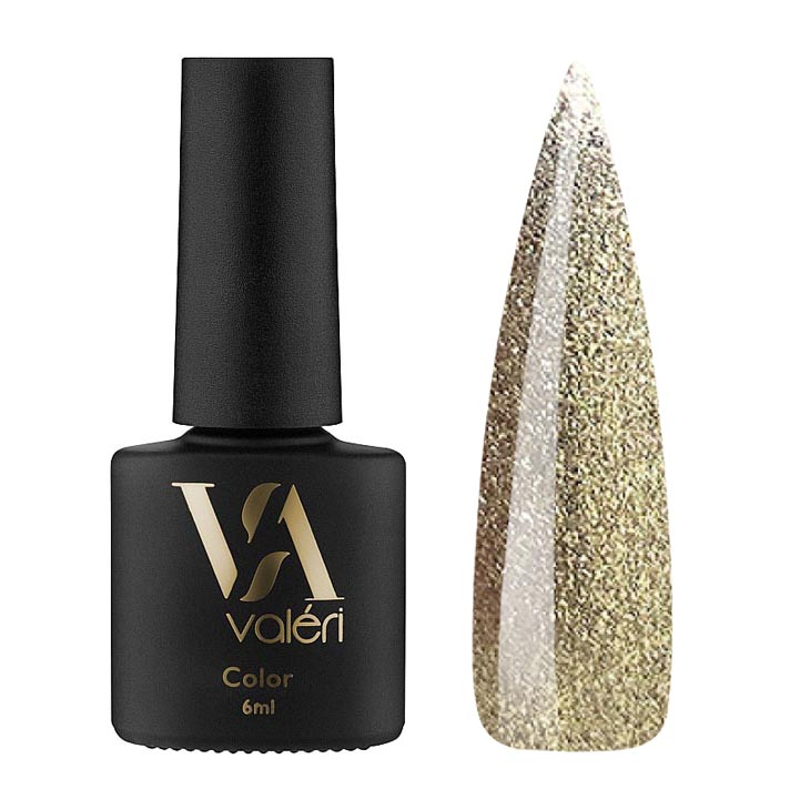 Гель лак для нігтів Valeri Color №107 (золото, мікроблиск) 6 мл