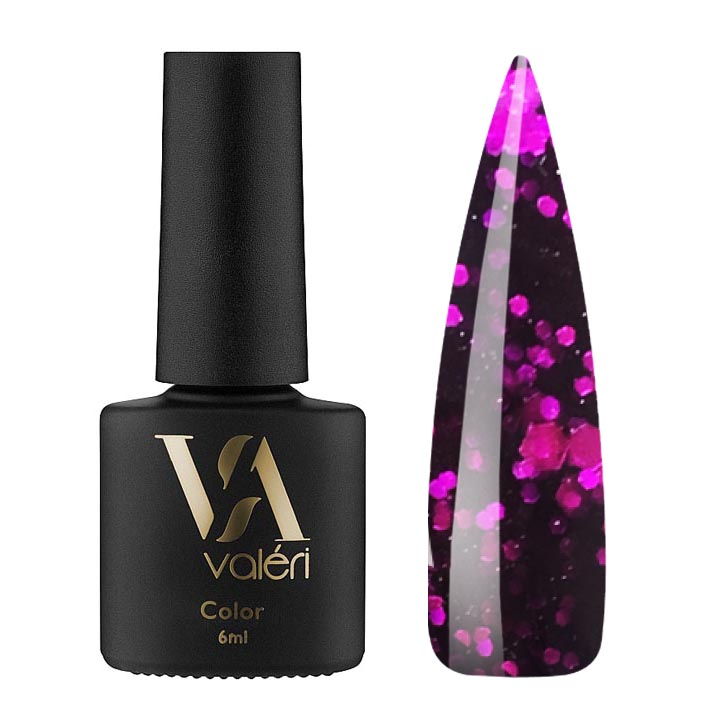 Гель лак для нігтів Valeri Color №117 (темно-вишневий з мікроблиском) 6 мл