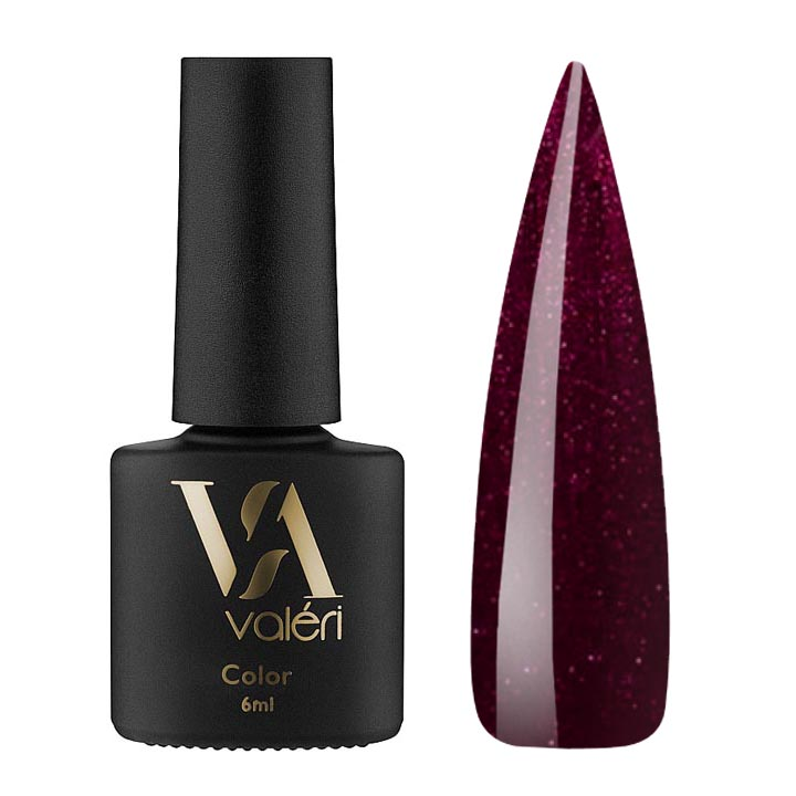 Гель лак для нігтів Valeri Color №118 (темно-вишневий з мікроблиском) 6 мл
