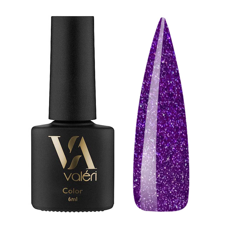 Гель лак для ногтей Valeri Color №124 (фиолетовый с микроблеском) 6 мл