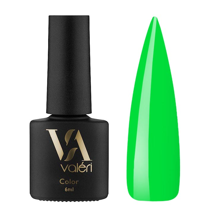 Гель лак для ногтей Valeri Color №135 (зеленый неон) 6 мл