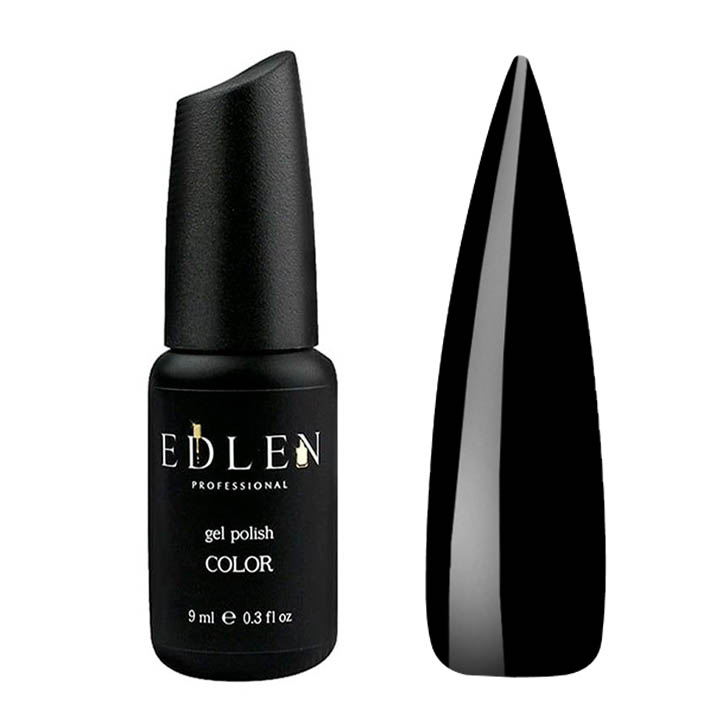 Гель лак для нігтів EDLEN №002 (чорний) 9 мл