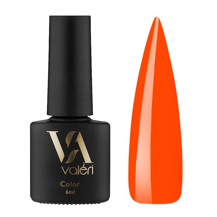 Гель лак для ногтей Valeri Color №137 (оранжевый неон) 6 мл