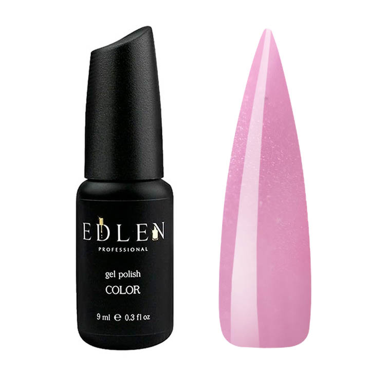 Гель лак для ногтей EDLEN №008 (светлый клубнично-розовый, микроблеск) 9 мл