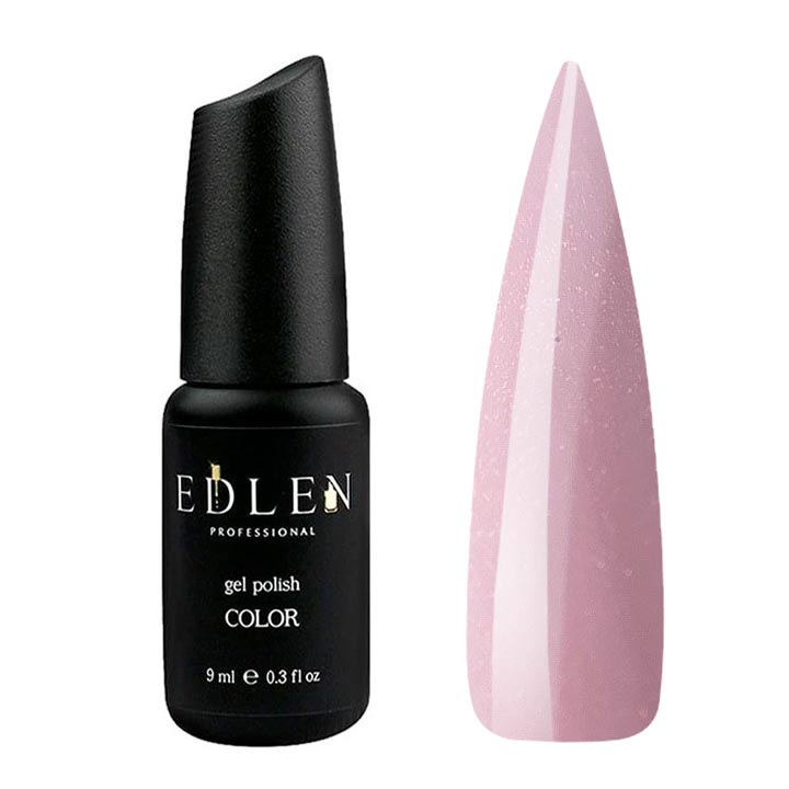 Гель лак для нігтів EDLEN №023 (бежево-рожевий, мікроблиск) 9 мл