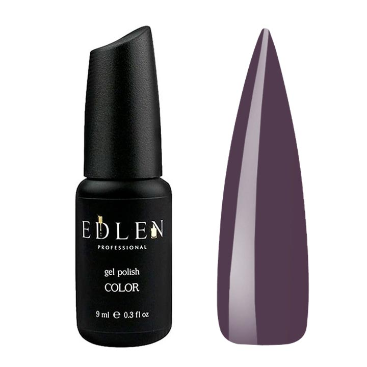 Гель лак для ногтей EDLEN №033 (темно-серый с фиолетовым подтоном) 9 мл