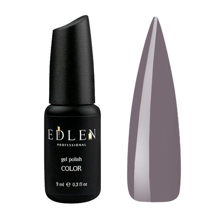 Гель лак для ногтей EDLEN №034 (теплый темно-серый) 9 мл