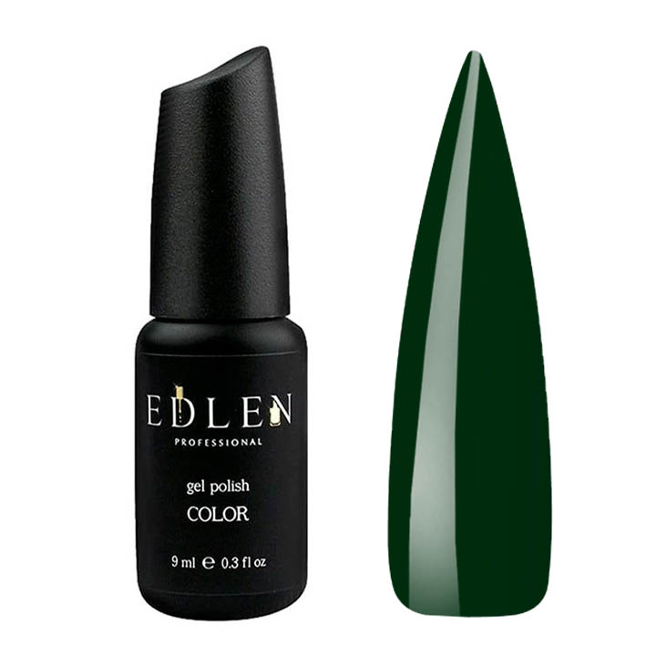 Гель лак для нігтів EDLEN №058 (темно-зелений) 9 мл