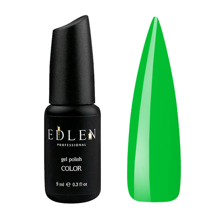 Гель лак для нігтів EDLEN №062 (яскраво-зелений) 9 мл