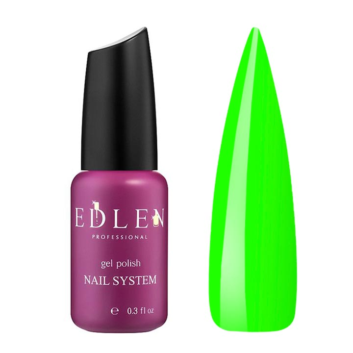 Камуфлююча база для нігтів Edlen New Formula Base Neon №047 (салатовий, неоновий) 9 мл
