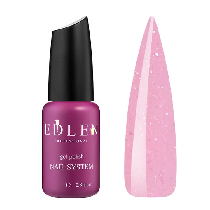 Камуфлююча база для нігтів Edlen New Formula Base Opal №063 (блідо-рожевий з шимером) 9 мл
