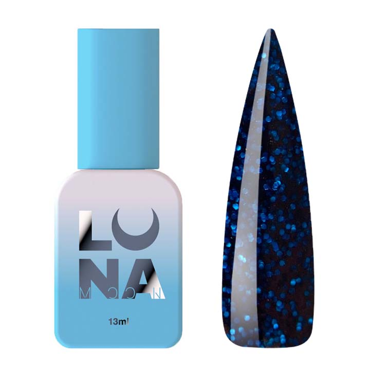 Гель лак для ногтей LUNA Color №124 (темно-синий с блестками) 13 мл