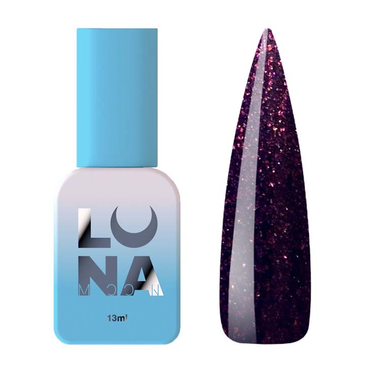 Гель лак для нігтів LUNA Color №125 (темно-фіолетовий з блискітками) 13 мл