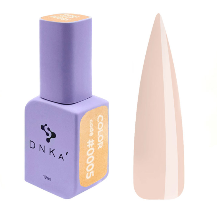Гель-лак для ногтей DNKa №0005 (бежево-персиковый, эмаль), 12 мл