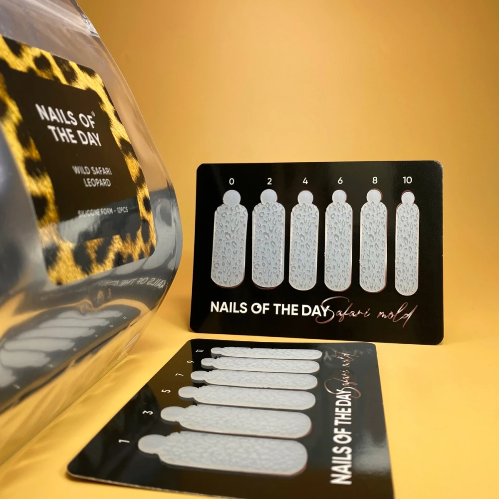 Силіконові молди для верхніх форм NAILSOFTHEDAY Mold Safari Вишуканий леопард (12 розмірів у пакеті)