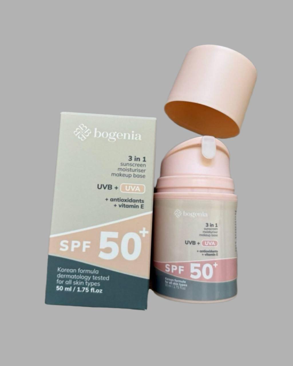 Сонцезахисний крем Sunscreen Face Cream SPF 50+ Bogenia BG422 №001 50 мл