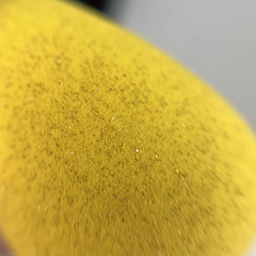 Спонж для макияжа ZOLA капля мягкий желтый с блестками