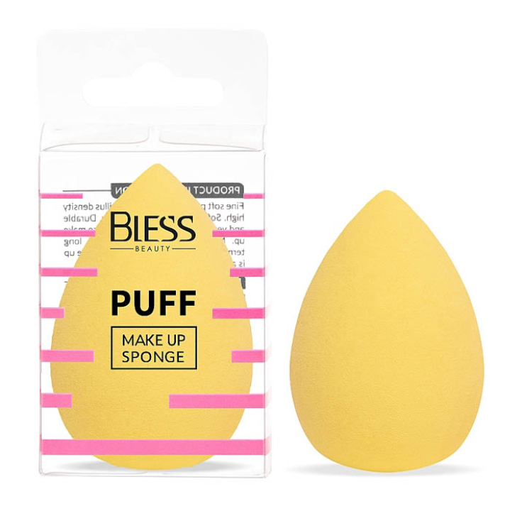 Спонж для макіяжу Бюті блендер крапля Bless Beauty PUFF make up жовтий BS122 (14)