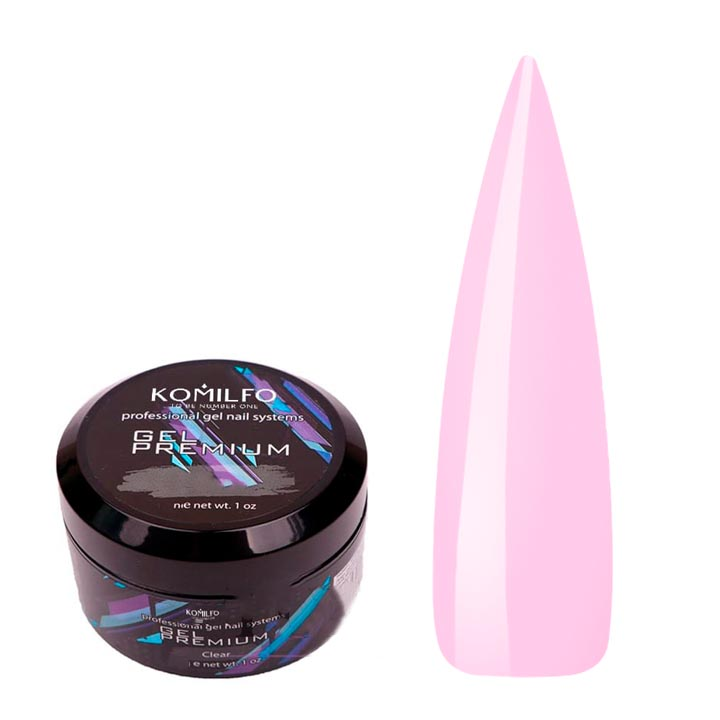 Гель для нарощування нігтів Komilfo Premium Gel Milky pink (молочно-рожевий) 15 мл